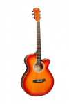 Фолк гитара с вырезом FLIGHT F 130 CS цвет Cherry Sunberst